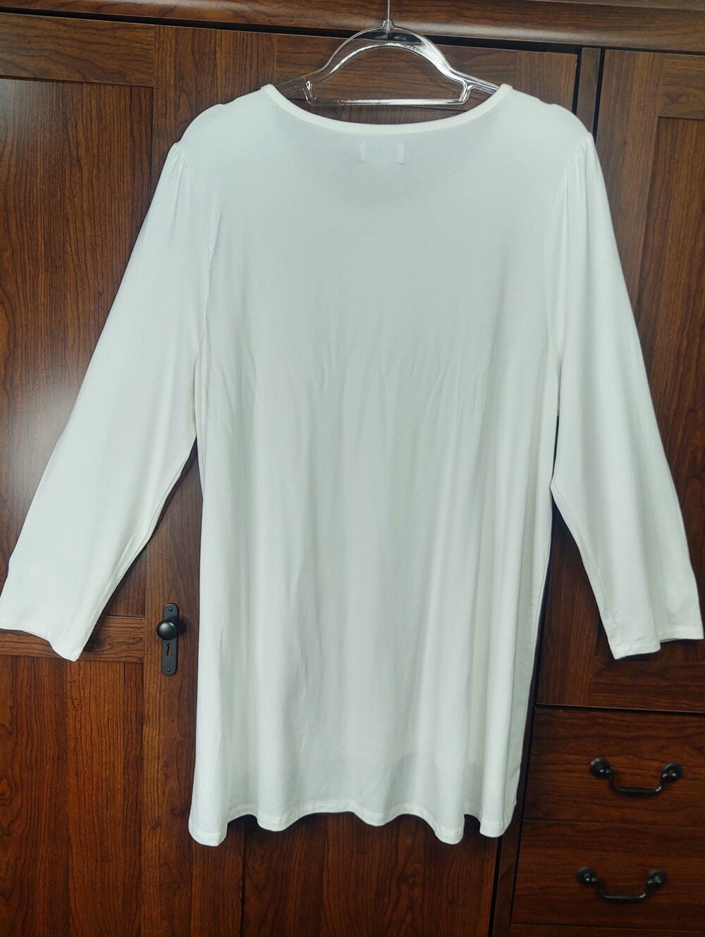 NWT Kim Rogers 3/4 Sleeve Button Shoulder Top - Picture 3 of 8